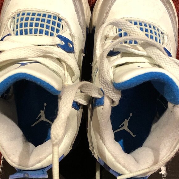 Vintage Boys Jordan 4 Retro Toddler Size 4C in Military Blue N Grey - Picture 11 of 15